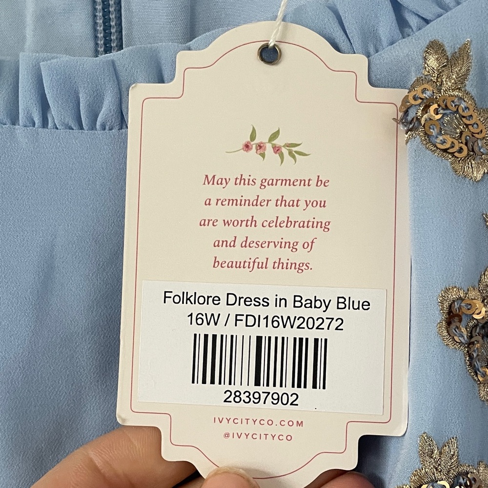Ivy City Co Blue Embroidered Dress - Picture 3 of 8